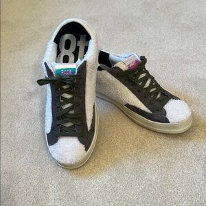 P448 Shearling Sneakers with Grey and Olive detail